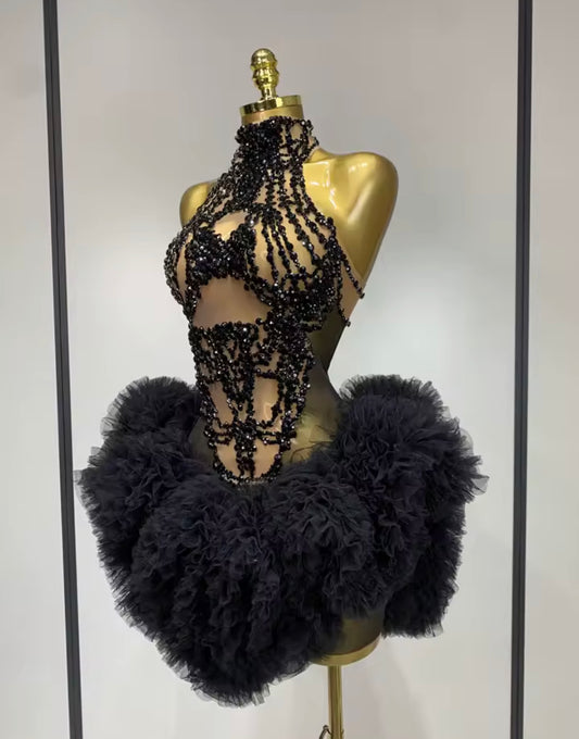 Aurevielle Crystal Tulle Mini Dress ✨
